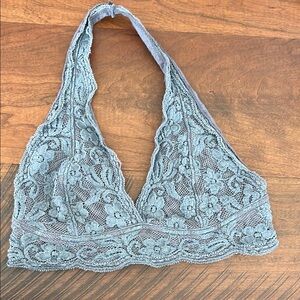 Lace Halter Bralette - Blue